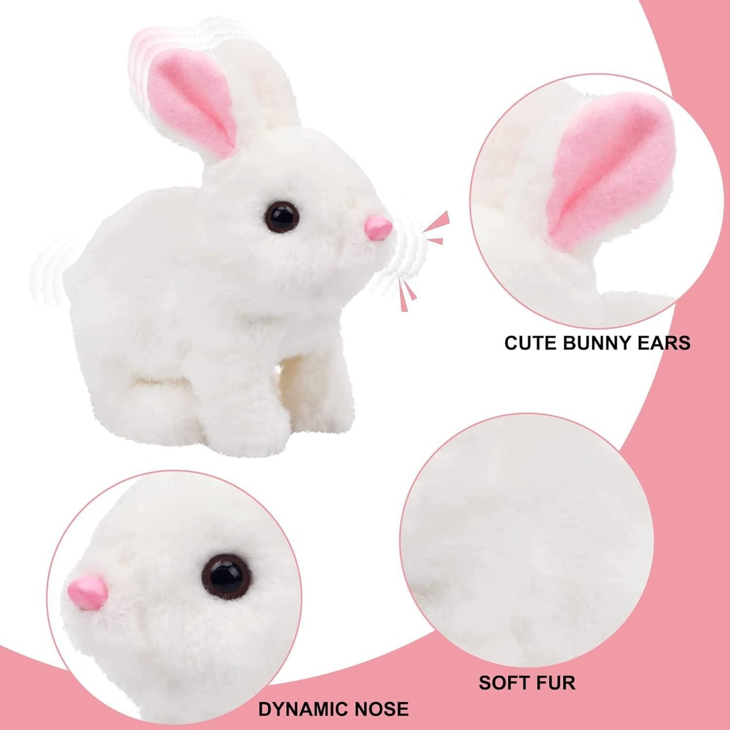 Hopping Bunny Toy Interactive Electronic Pet with Sounds and Movements