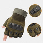 Load image into Gallery viewer, Non-Slip Half Finger Rubber Knuckle Motorcycle Gloves
