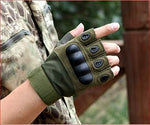 Load image into Gallery viewer, Non-Slip Half Finger Rubber Knuckle Motorcycle Gloves
