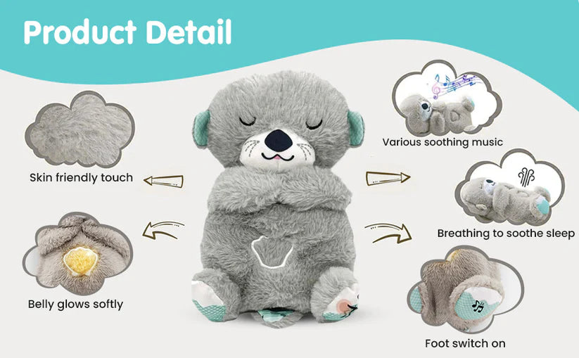 Breathing Teddy Bear with Soothing Music, Comfort Plush