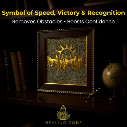 HEALING ZONE 7 Horses on Raw Pyrite Frame  Pack 2