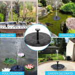 Load image into Gallery viewer, Fountain Solar Power Floating Water Pump for Pool Pond Garden and Patio Plants Round 7V 1.4W (Black)
