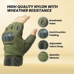 Load image into Gallery viewer, Non-Slip Half Finger Rubber Knuckle Motorcycle Gloves
